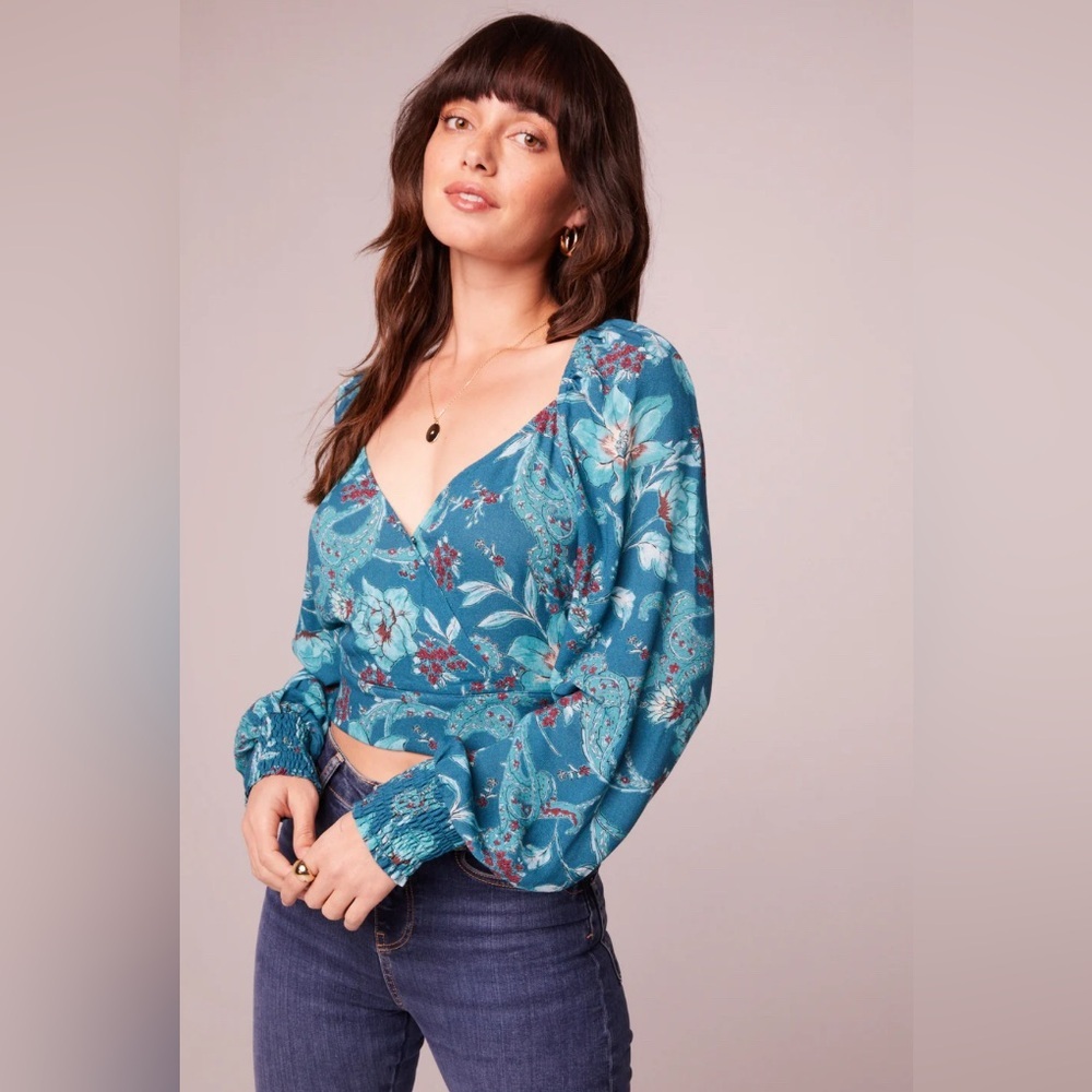 Band of The Free Sybille Crossover Floral Blouse